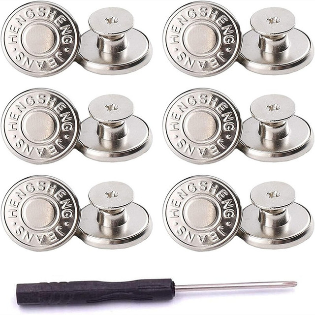 Jeans Buttons Replacement Kit, Metal Button Sewing Jeans